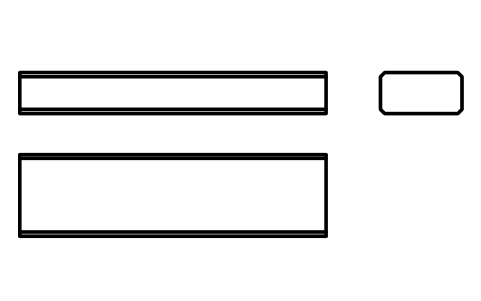 Vorschau des Symbols Flache Passfeder Form B 12 x 6 x 45, Block KEY_B_12X6X45