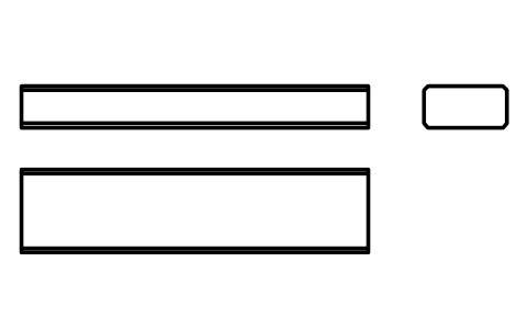 Vorschau des Symbols Flache Passfeder Form B 12 x 6 x 50, Block KEY_B_12X6X50