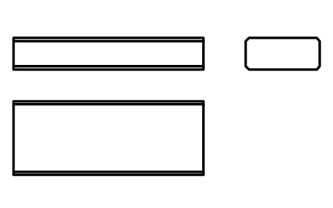 Vorschau des Symbols Flache Passfeder Form B 14 x 6 x 36, Block KEY_B_14X6X36