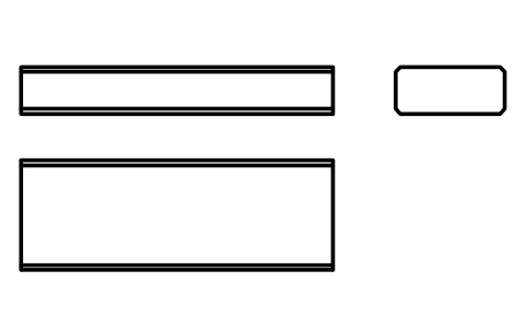 Vorschau des Symbols Flache Passfeder Form B 14 x 6 x 40, Block KEY_B_14X6X40