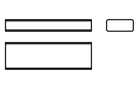 Vorschau des Symbols Flache Passfeder Form B 14 x 6 x 45, Block KEY_B_14X6X45