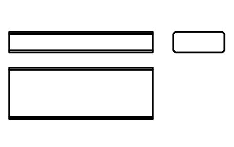 Vorschau des Symbols Flache Passfeder Form B 20 x 8 x 56, Block KEY_B_20X8X56