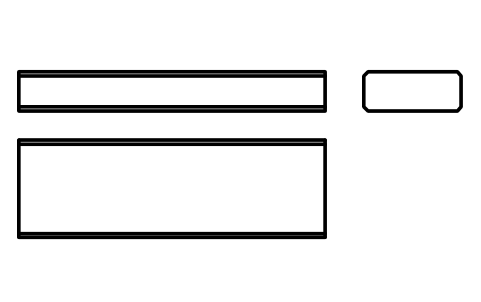 Vorschau des Symbols Flache Passfeder Form B 20 x 8 x 63, Block KEY_B_20X8X63