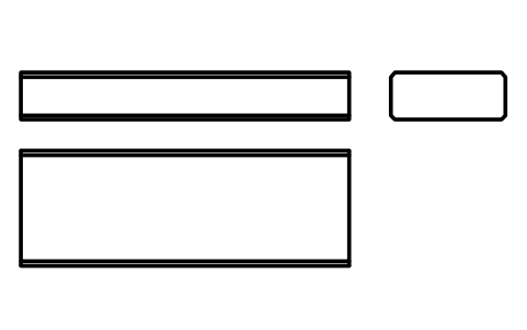 Vorschau des Symbols Flache Passfeder Form B 22 x 9 x 63, Block KEY_B_22X9X63