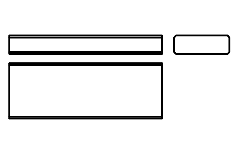 Vorschau des Symbols Flache Passfeder Form B 36 x 12 x 100, Block KEY_B_36X12X100