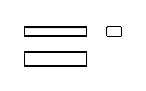 Vorschau des Symbols Flache Passfeder Form B 6 x 4 x 25, Block KEY_B_6X4X25
