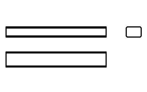 Vorschau des Symbols Flache Passfeder Form B 6 x 4 x 40, Block KEY_B_6X4X40