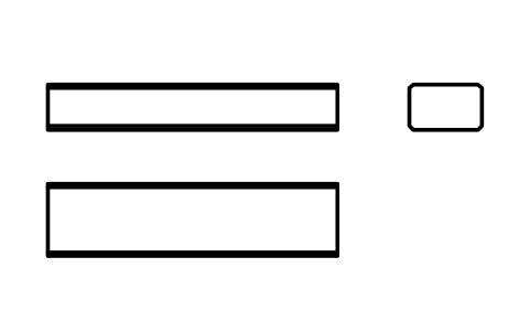 Vorschau des Symbols Flache Passfeder Form B 8 x 5 x 32, Block KEY_B_8X5X32