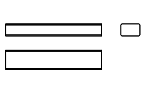 Vorschau des Symbols Flache Passfeder Form B 8 x 5 x 40, Block KEY_B_8X5X40