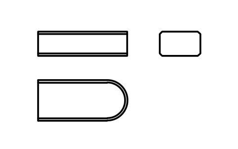 Vorschau des Symbols Flache Passfeder Form C 10 x 6 x 22, Block KEY_C_10X6X22
