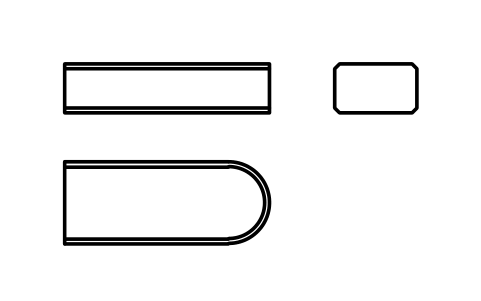 Vorschau des Symbols Flache Passfeder Form C 10 x 6 x 25, Block KEY_C_10X6X25