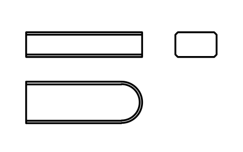 Vorschau des Symbols Flache Passfeder Form C 10 x 6 x 28, Block KEY_C_10X6X28