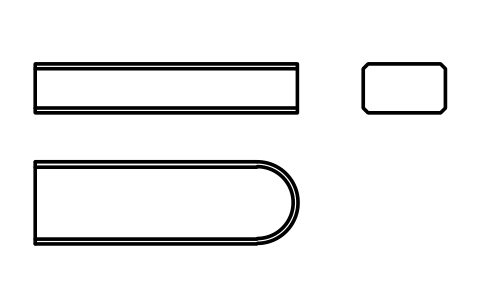 Vorschau des Symbols Flache Passfeder Form C 10 x 6 x 32, Block KEY_C_10X6X32