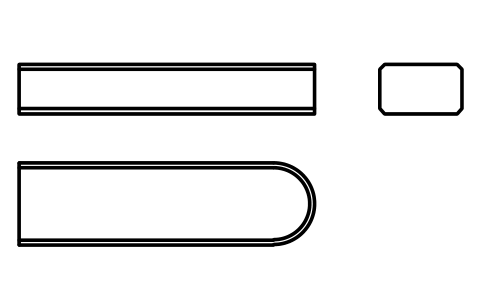 Vorschau des Symbols Flache Passfeder Form C 10 x 6 x 36, Block KEY_C_10X6X36