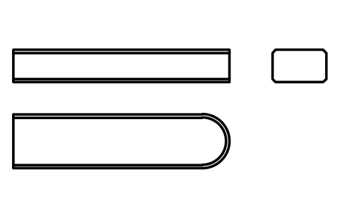 Vorschau des Symbols Flache Passfeder Form C 10 x 6 x 40, Block KEY_C_10X6X40