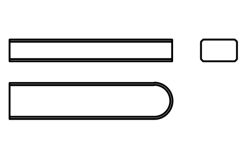 Vorschau des Symbols Flache Passfeder Form C 10 x 6 x 45, Block KEY_C_10X6X45