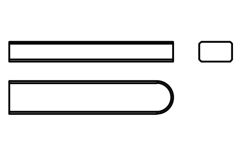 Vorschau des Symbols Flache Passfeder Form C 10 x 6 x 50, Block KEY_C_10X6X50