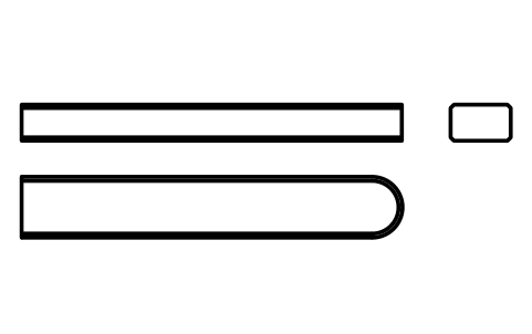 Vorschau des Symbols Flache Passfeder Form C 10 x 6 x 63, Block KEY_C_10X6X63