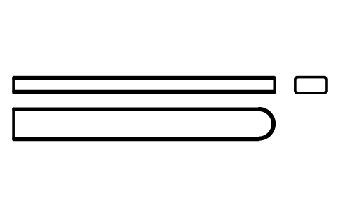 Vorschau des Symbols Flache Passfeder Form C 12 x 6 x 100, Block KEY_C_12X6X100