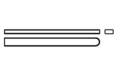 Vorschau des Symbols Flache Passfeder Form C 12 x 6 x 140, Block KEY_C_12X6X140