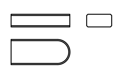 Vorschau des Symbols Flache Passfeder Form C 12 x 6 x 28, Block KEY_C_12X6X28