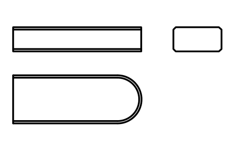 Vorschau des Symbols Flache Passfeder Form C 12 x 6 x 32, Block KEY_C_12X6X32