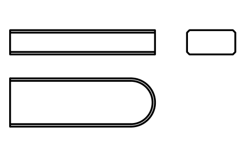 Vorschau des Symbols Flache Passfeder Form C 12 x 6 x 36, Block KEY_C_12X6X36