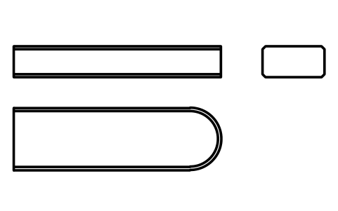 Vorschau des Symbols Flache Passfeder Form C 12 x 6 x 40, Block KEY_C_12X6X40