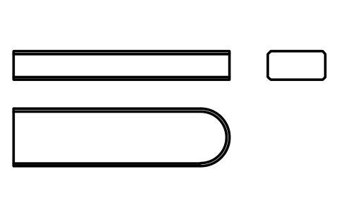 Vorschau des Symbols Flache Passfeder Form C 12 x 6 x 45, Block KEY_C_12X6X45