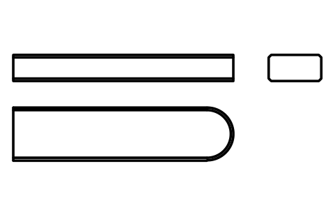 Vorschau des Symbols Flache Passfeder Form C 12 x 6 x 50, Block KEY_C_12X6X50