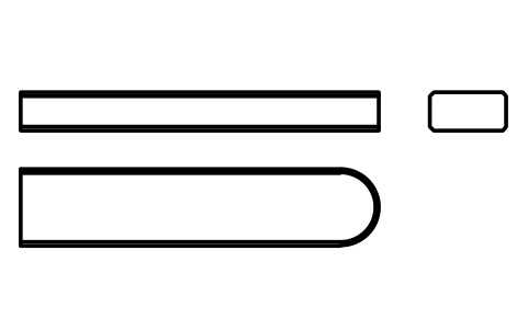 Vorschau des Symbols Flache Passfeder Form C 12 x 6 x 56, Block KEY_C_12X6X56