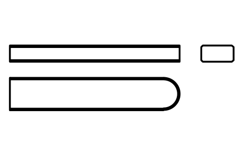 Vorschau des Symbols Flache Passfeder Form C 12 x 6 x 63, Block KEY_C_12X6X63