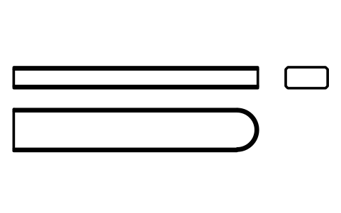 Vorschau des Symbols Flache Passfeder Form C 12 x 6 x 70, Block KEY_C_12X6X70