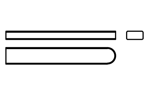 Vorschau des Symbols Flache Passfeder Form C 12 x 6 x 80, Block KEY_C_12X6X80