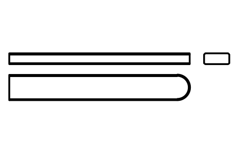 Vorschau des Symbols Flache Passfeder Form C 14 x 6 x 100, Block KEY_C_14X6X100