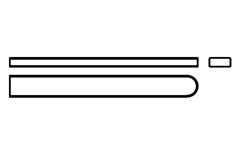 Vorschau des Symbols Flache Passfeder Form C 14 x 6 x 125, Block KEY_C_14X6X125