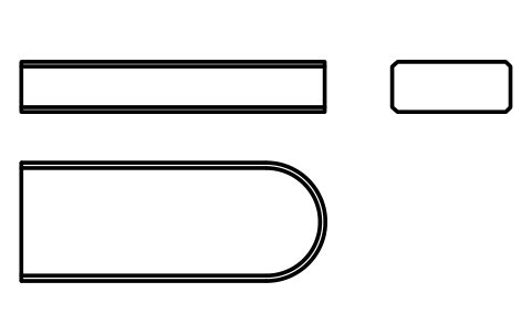 Vorschau des Symbols Flache Passfeder Form C 14 x 6 x 36, Block KEY_C_14X6X36