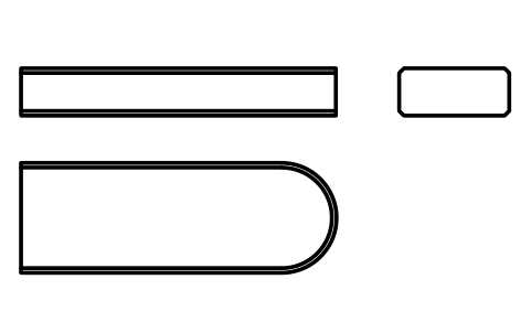 Vorschau des Symbols Flache Passfeder Form C 14 x 6 x 40, Block KEY_C_14X6X40