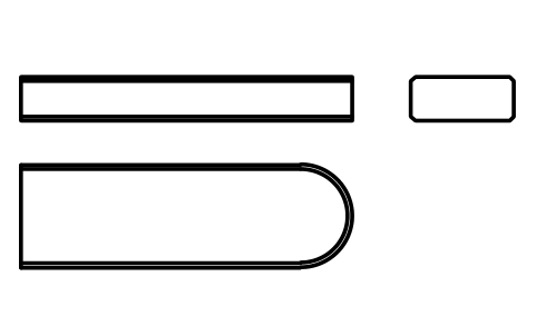 Vorschau des Symbols Flache Passfeder Form C 14 x 6 x 45, Block KEY_C_14X6X45