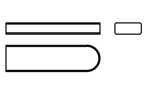 Vorschau des Symbols Flache Passfeder Form C 14 x 6 x 50, Block KEY_C_14X6X50