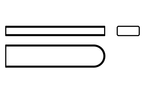 Vorschau des Symbols Flache Passfeder Form C 14 x 6 x 63, Block KEY_C_14X6X63