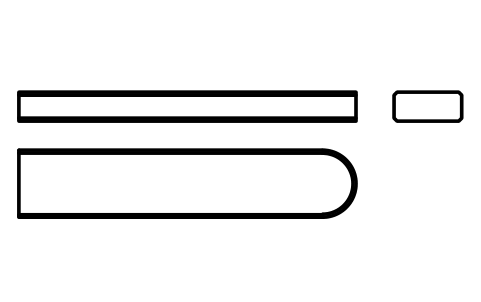Vorschau des Symbols Flache Passfeder Form C 14 x 6 x 70, Block KEY_C_14X6X70