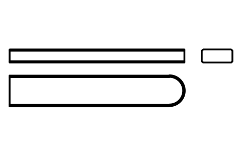 Vorschau des Symbols Flache Passfeder Form C 14 x 6 x 80, Block KEY_C_14X6X80
