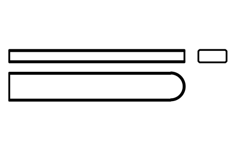 Vorschau des Symbols Flache Passfeder Form C 16 x 7 x 100, Block KEY_C_16X7X100