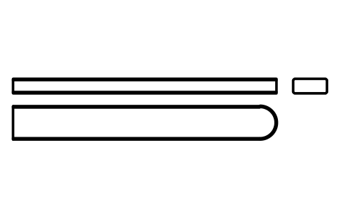 Vorschau des Symbols Flache Passfeder Form C 16 x 7 x 125, Block KEY_C_16X7X125