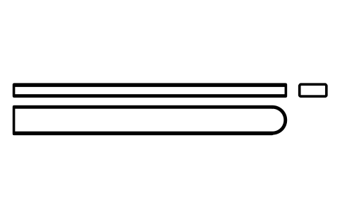 Vorschau des Symbols Flache Passfeder Form C 16 x 7 x 160, Block KEY_C_16X7X160