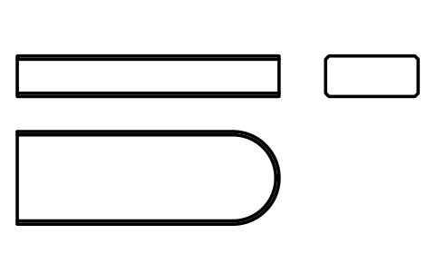 Vorschau des Symbols Flache Passfeder Form C 16 x 7 x 45, Block KEY_C_16X7X45
