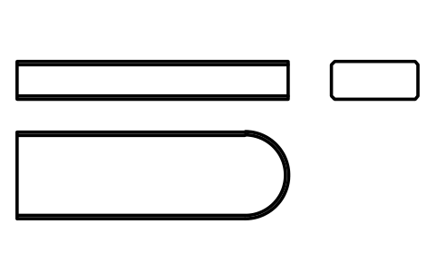 Vorschau des Symbols Flache Passfeder Form C 16 x 7 x 50, Block KEY_C_16X7X50