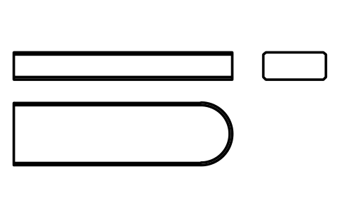 Vorschau des Symbols Flache Passfeder Form C 16 x 7 x 56, Block KEY_C_16X7X56