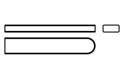 Vorschau des Symbols Flache Passfeder Form C 16 x 7 x 90, Block KEY_C_16X7X90